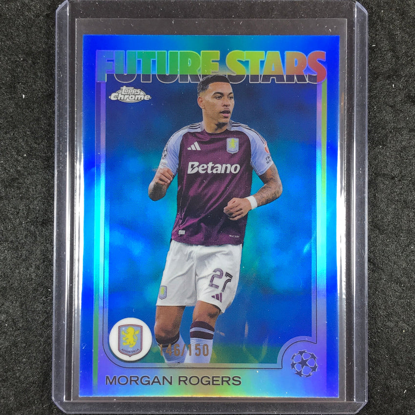 2024-25 Topps Chrome UEFA Club Comp MORGAN ROGERS Future Stars Blue /150 #38