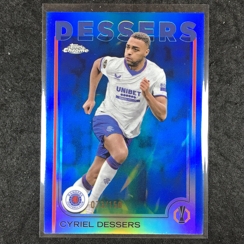 2024-25 Topps Chrome UEFA Club Comp CYRIEL DESSERS Base Blue /150 #80