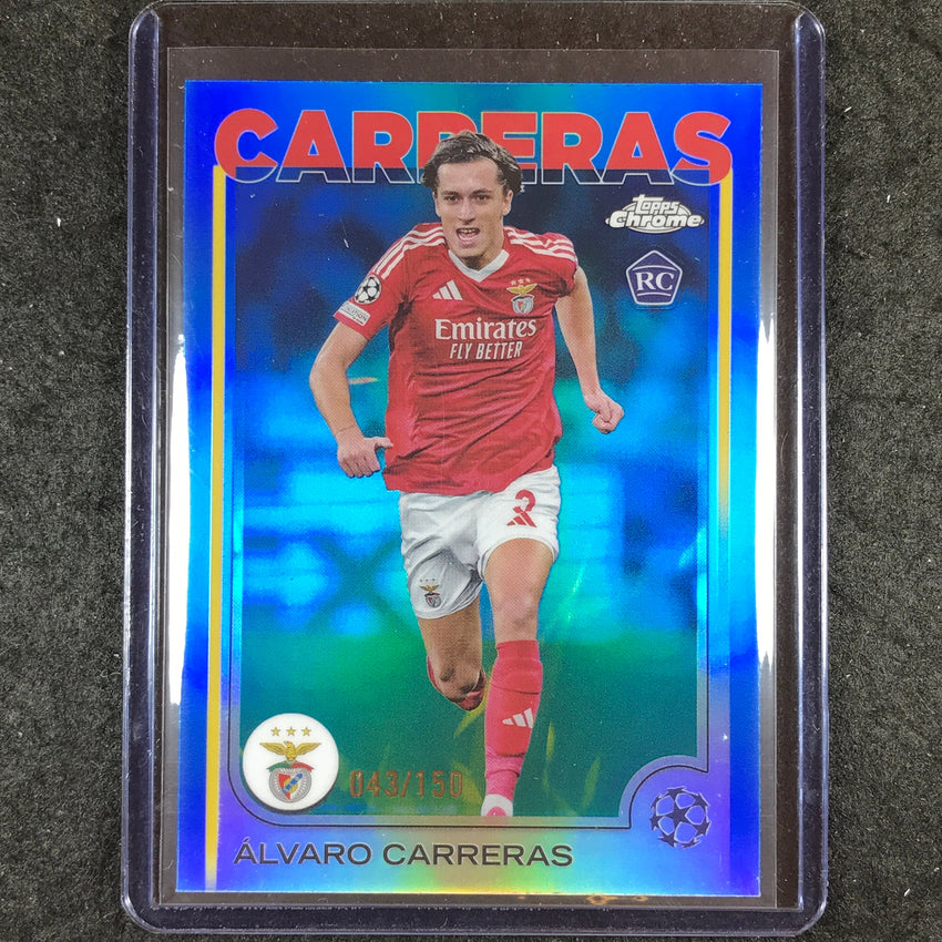 2024-25 Topps Chrome UEFA Club Comp ALVARO CARRERAS Rookie Base Blue /150 #181