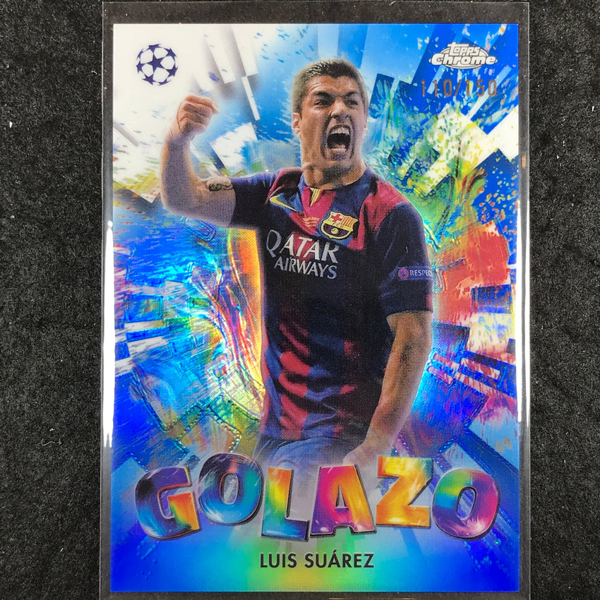 2024-25 Topps Chrome UEFA Club Comp LUIS SUAREZ Golazo Blue /150 #22
