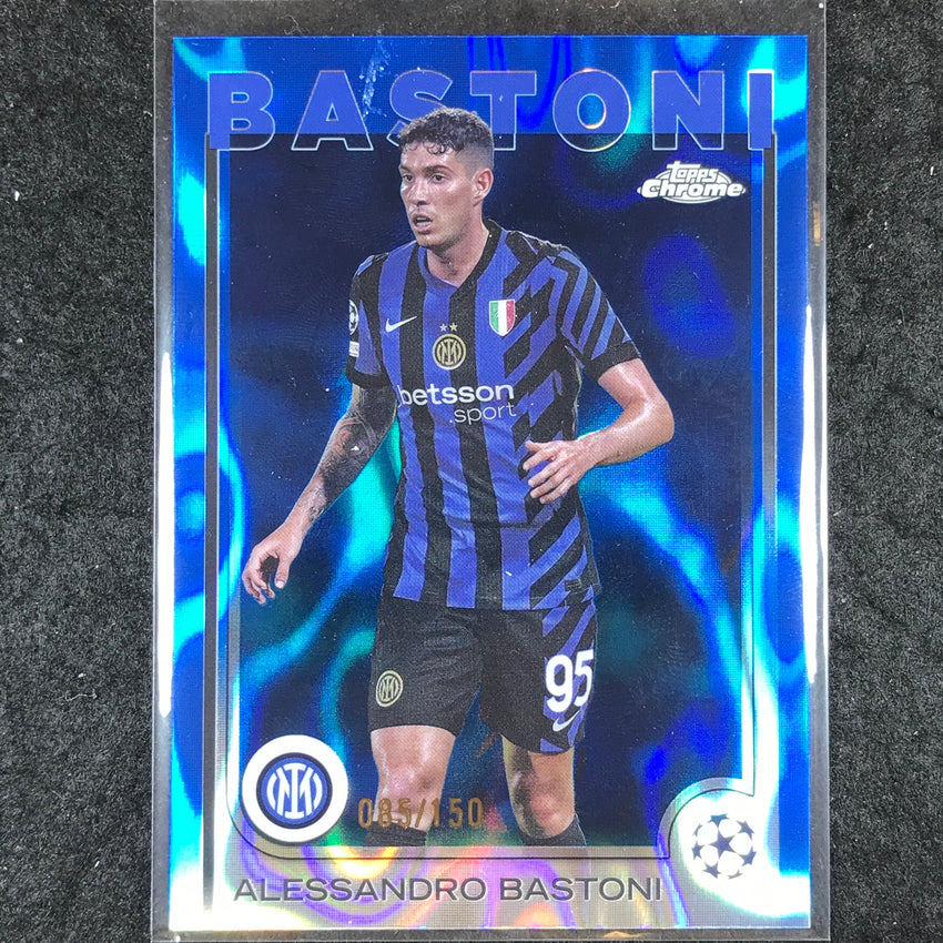 2024-25 Topps Chrome UEFA Club Comp ALESSANDRO BASTONI Base Blue Lava /150 #2