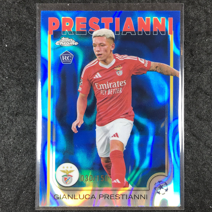 2024-25 Topps Chrome UEFA Club Comp GIANLUCA PRESTIANNI Rookie Blue Lava /150