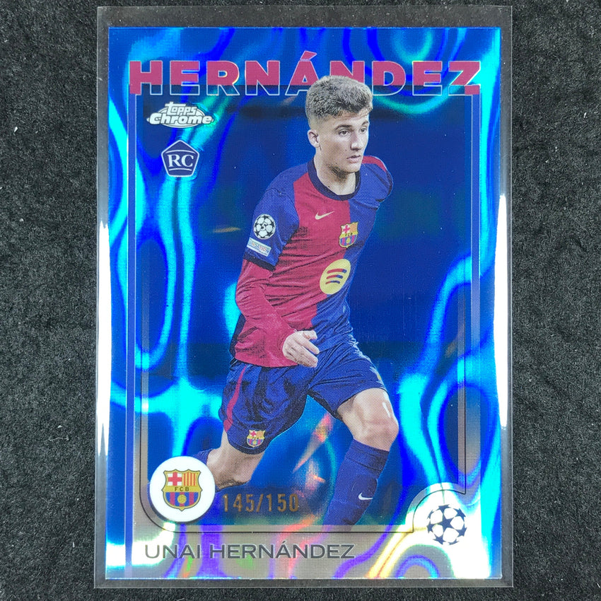 2024-25 Topps Chrome UEFA Club Comp UNAI HERNANDEZ Rookie Blue Lava /150 #52