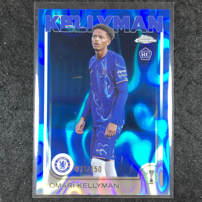 2024-25 Topps Chrome UEFA Club Comp OMARI KELLYMAN Rookie Blue Lava /150 #106