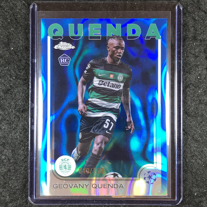 2024-25 Topps Chrome UEFA Club Comp GEOVANY QUENDA Rookie Blue Lava /150 #108