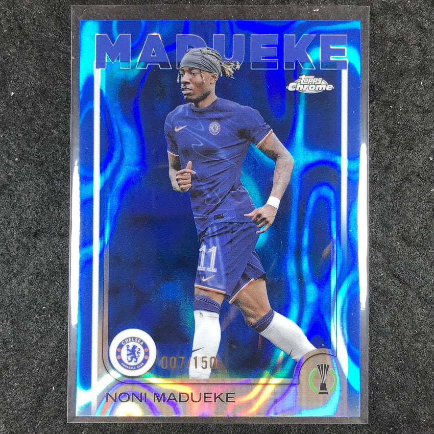 2024-25 Topps Chrome UEFA Club Comp NONI MADUEKE Base Blue Lava /150 #113