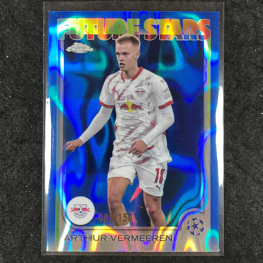 2024-25 Topps Chrome UEFA Club Comp ARTHUR VERMEEREN Future Stars Blue Lava /150
