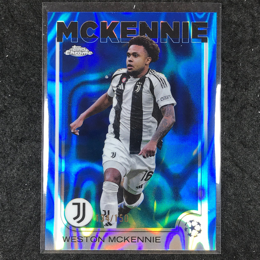 2024-25 Topps Chrome UEFA Club Comp WESTON MCKENNIE Base Blue Lava /150 #160