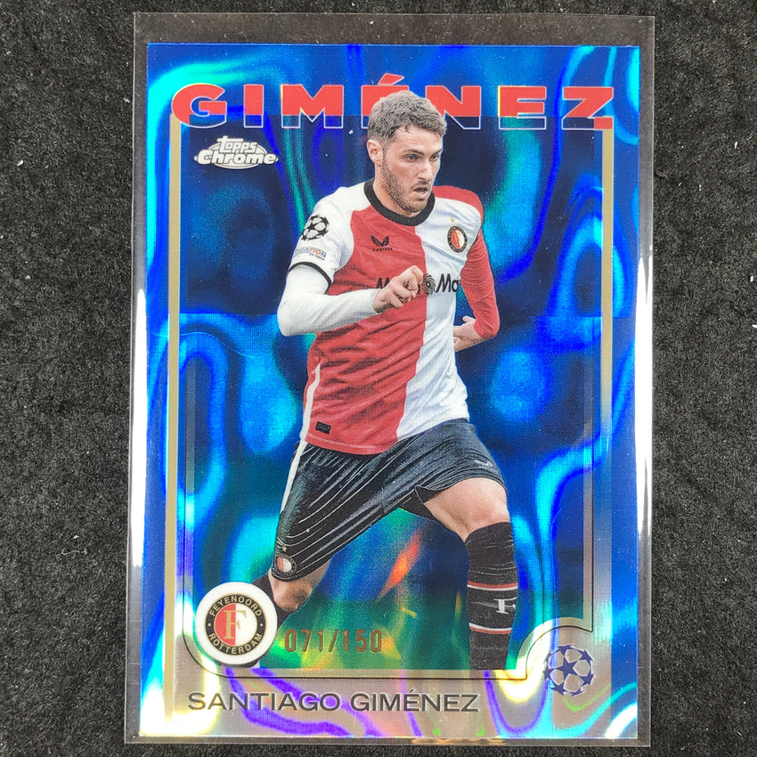 2024-25 Topps Chrome UEFA Club Comp SANTIAGO GIMENEZ Base Blue Lava /150 #189