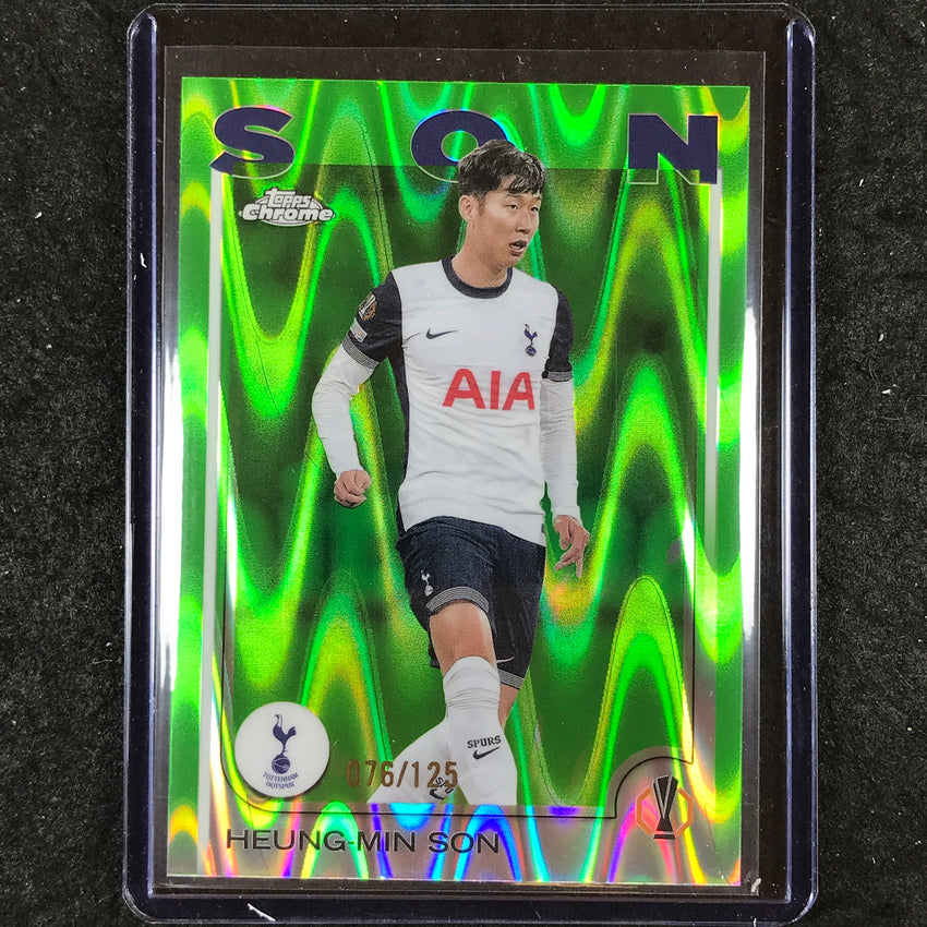 2024-25 Topps Chrome UEFA Club Comp HEUNG-MIN SON Neon Green RayWave /125 #68