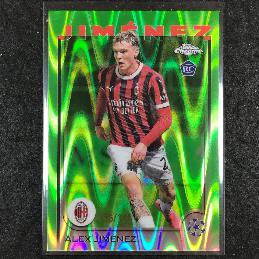 2024-25 Topps Chrome UEFA Club Comp ALEX JIMENEZ Rookie Green RayWave /125 #73