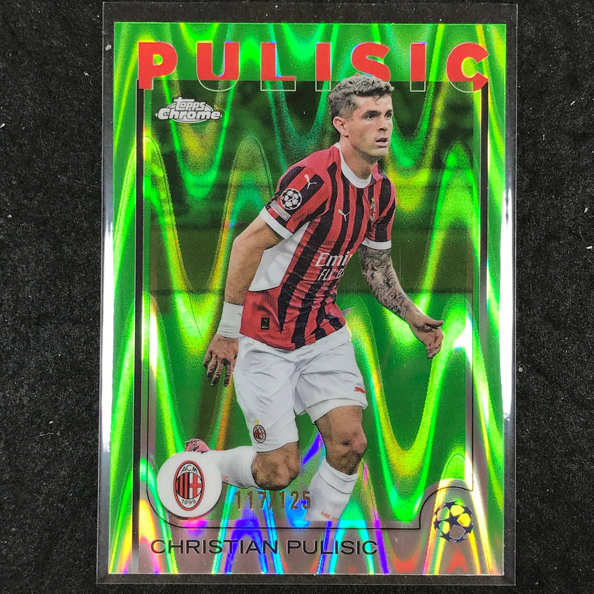 2024-25 Topps Chrome UEFA Club Comp CHRISTIAN PULISIC Base Neon Green /125 #76