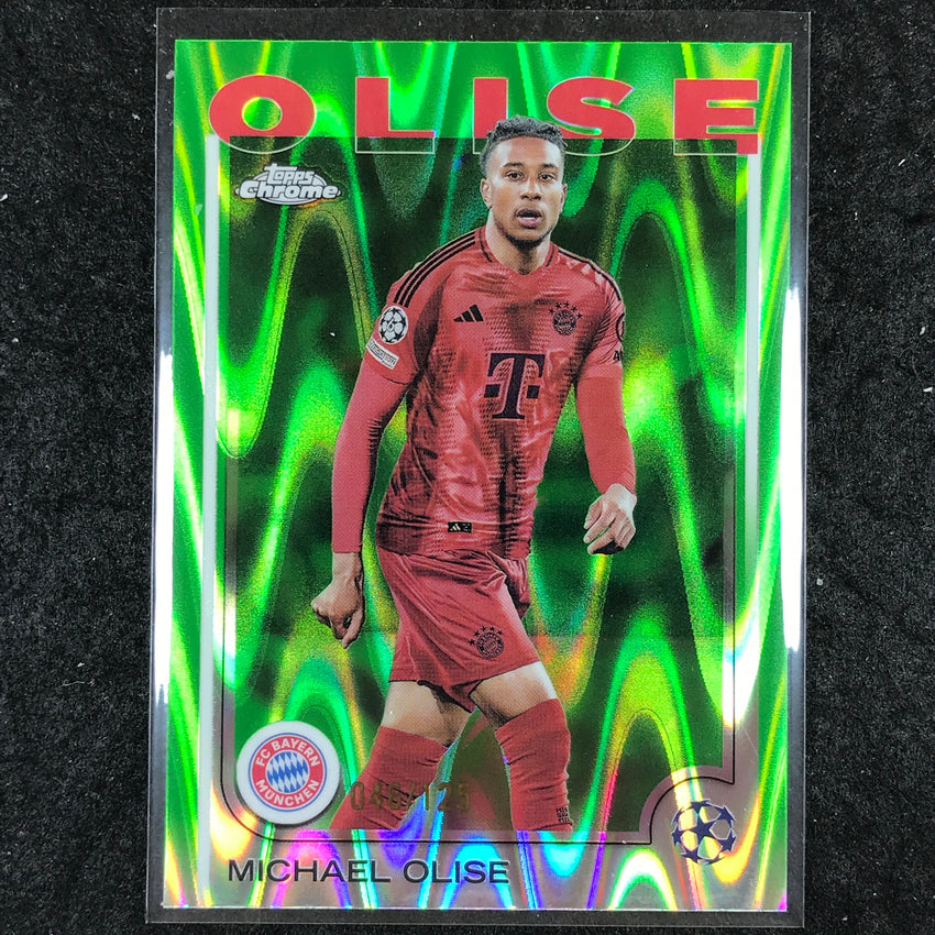 2024-25 Topps Chrome UEFA Club Comp MICHAEL OLISE Neon Green RayWave /125 #81
