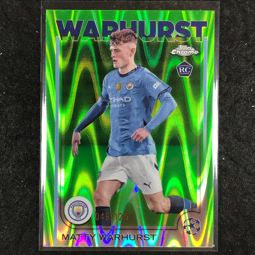 2024-25 Topps Chrome UEFA Club Comp MATTY WARHURST Rookie Green RayWave /125 #92