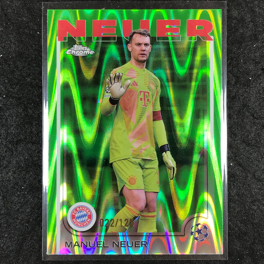 2024-25 Topps Chrome UEFA Club Comp MANUEL NEUER Neon Green RayWave /125 #101
