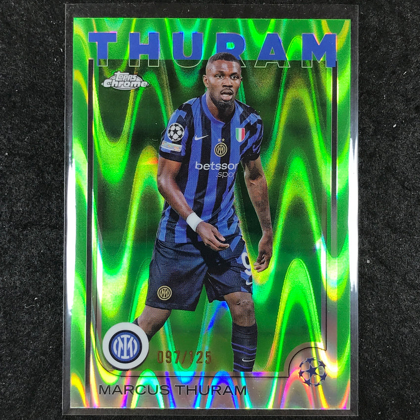 2024-25 Topps Chrome UEFA Club Comp MARCUS THURAM Neon Green RayWave /125 #111