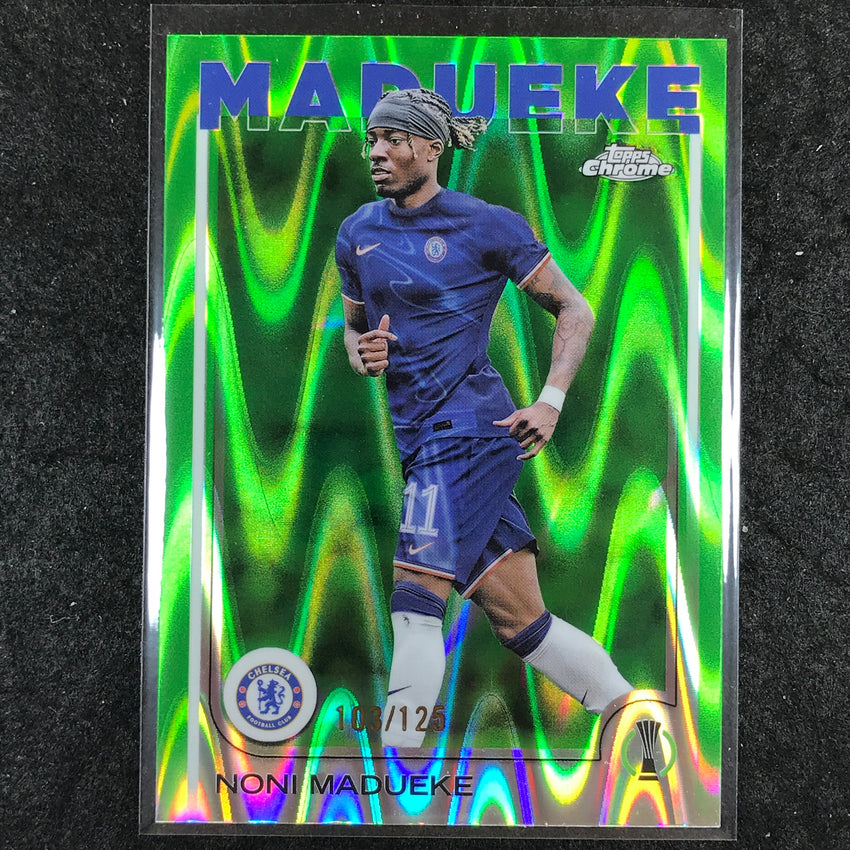 2024-25 Topps Chrome UEFA Club Comp NONI MADUEKE Neon Green RayWave /125 #113