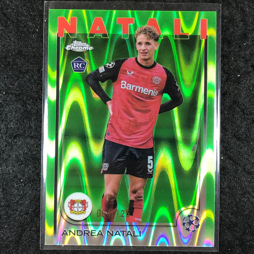 2024-25 Topps Chrome UEFA Club Comp ANDREA NATALI Rookie Neon Green /125 #128