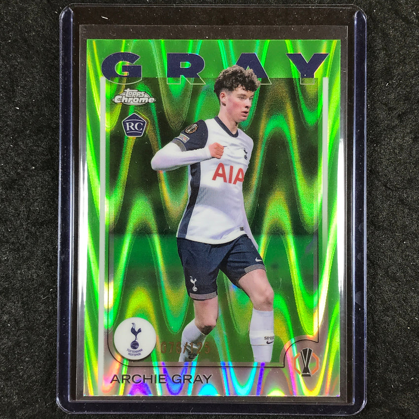 2024-25 Topps Chrome UEFA Club Comp ARCHIE GRAY Rookie Green RayWave /125 #170