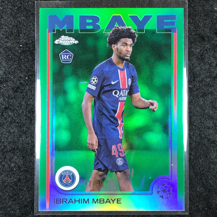2024-25 Topps Chrome UEFA Club Comp IBRAHIM MBAYE Rookie Base Green 11/99 #15