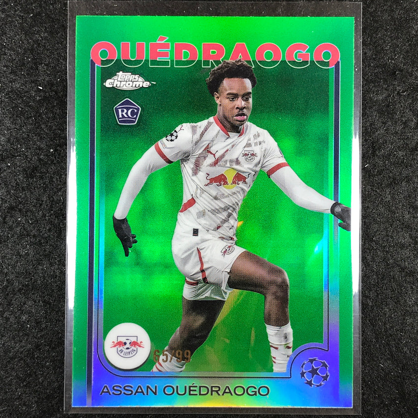 2024-25 Topps Chrome UEFA Club Comp ASSAN OUEDRAOGO Rookie Base Green 65/99 #83