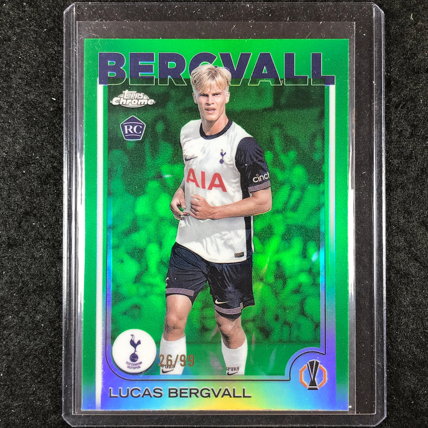 2024-25 Topps Chrome UEFA Club Comp LUCAS BERGVALL Rookie Base Green 26/99 #112
