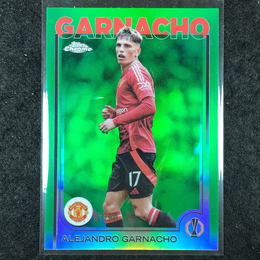2024-25 Topps Chrome UEFA Club Comp ALEJANDRO GARNACHO Base Green 67/99 #147
