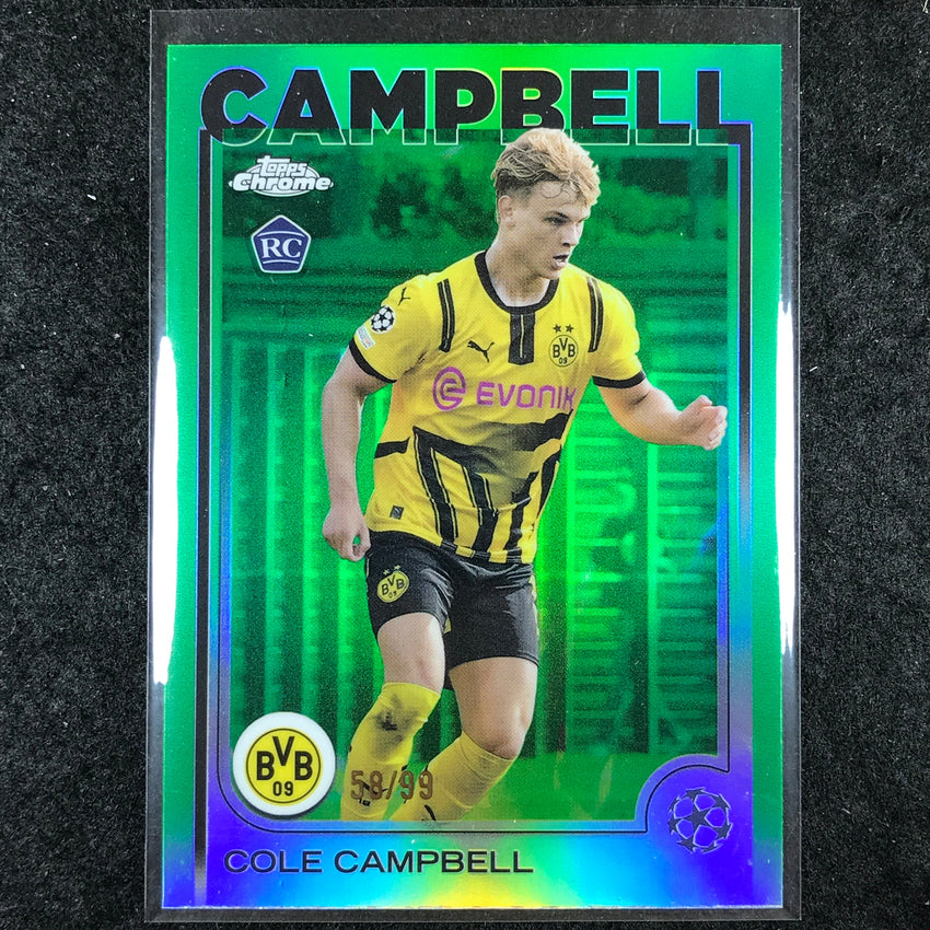 2024-25 Topps Chrome UEFA Club Comp COLE CAMPBELL Rookie Base Green 58/99 #191