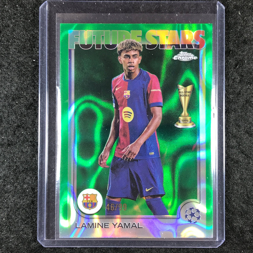2024-25 Topps Chrome UEFA Club Comp LAMINE YAMAL Future Stars Green Lava 46/99