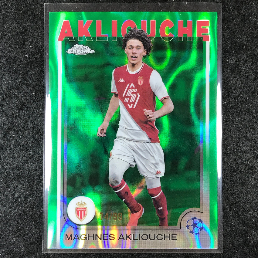 2024-25 Topps Chrome UEFA Club Comp MAGHNES AKLIOUCHE Base Green Lava 74/99 #64