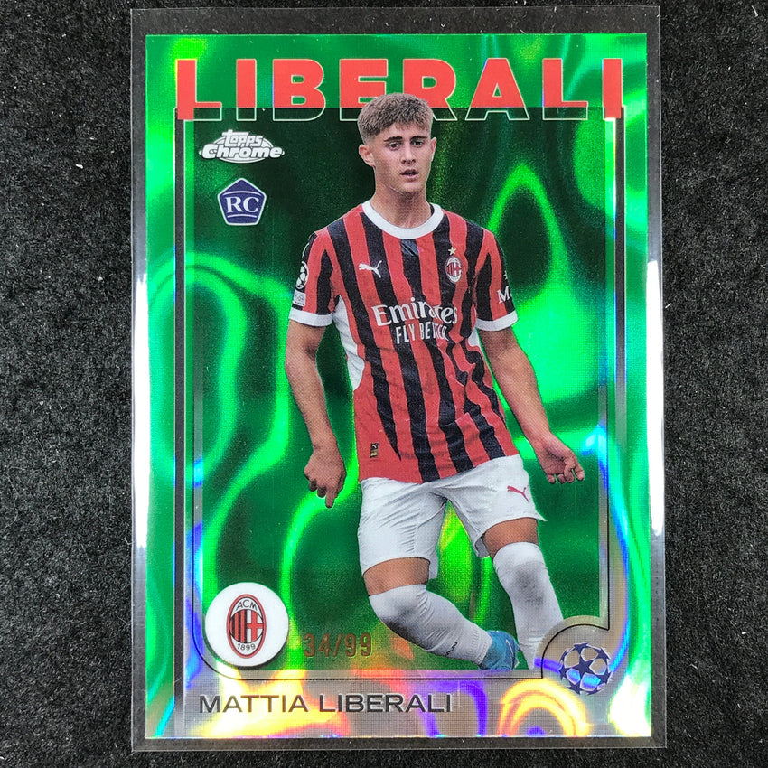 2024-25 Topps Chrome UEFA Club Comp MATTIA LIBERALI Rookie Green Lava 34/99 #82
