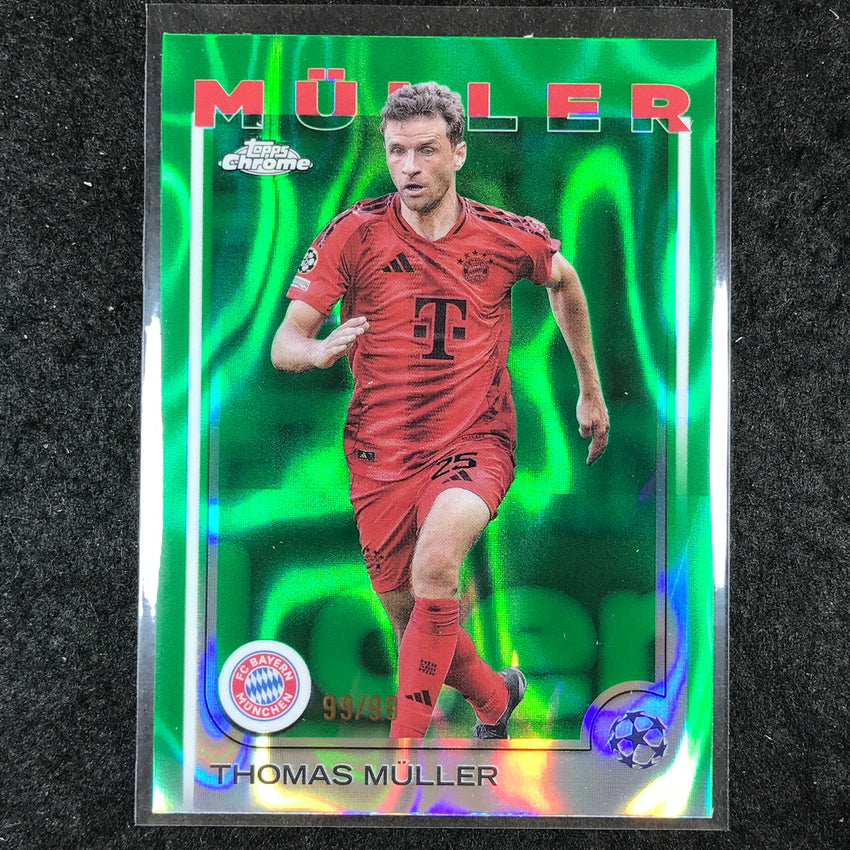 2024-25 Topps Chrome UEFA Club Comp THOMAS MULLER Base Green Lava 99/99 #99