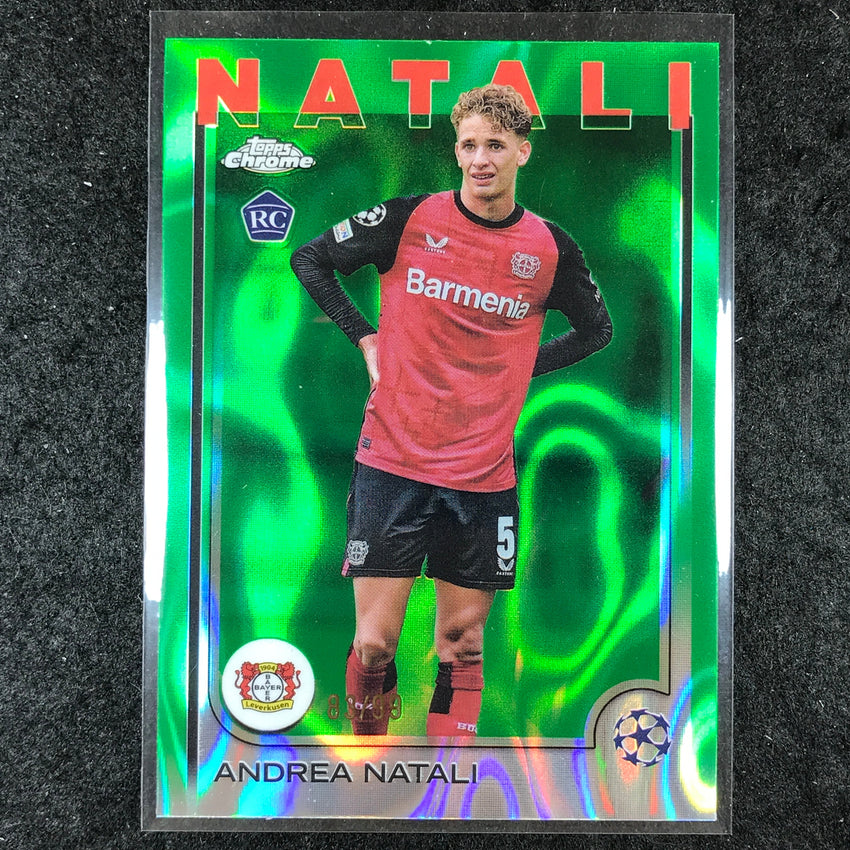 2024-25 Topps Chrome UEFA Club Comp ANDREA NATALI Rookie Green Lava 83/99 #128
