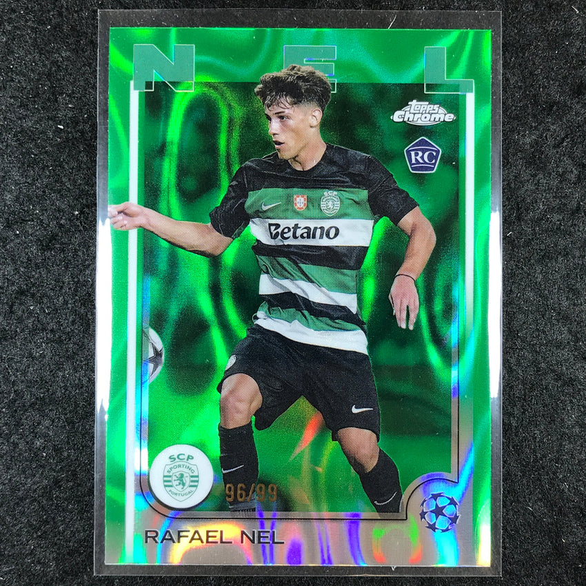 2024-25 Topps Chrome UEFA Club Comp RAFAEL NEL Rookie Base Green Lava 96/99 #132