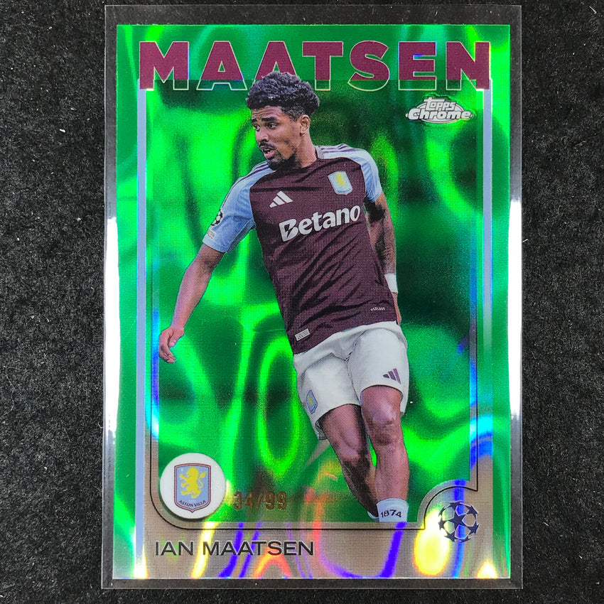 2024-25 Topps Chrome UEFA Club Comp IAN MAATSEN Base Green Lava 34/99 #142