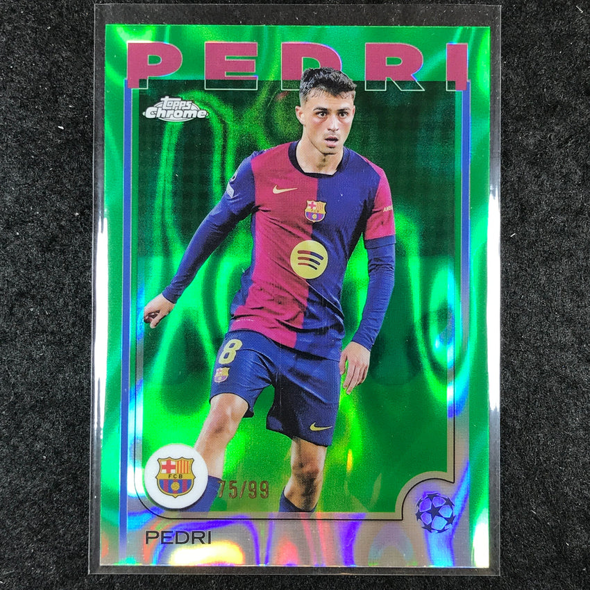 2024-25 Topps Chrome UEFA Club Comp PEDRI Base Green Lava 75/99 #174