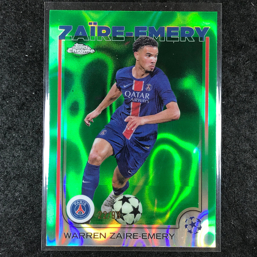 2024-25 Topps Chrome UEFA Club Comp WARREN ZAIRE-EMERY Green Lava 22/99 #197