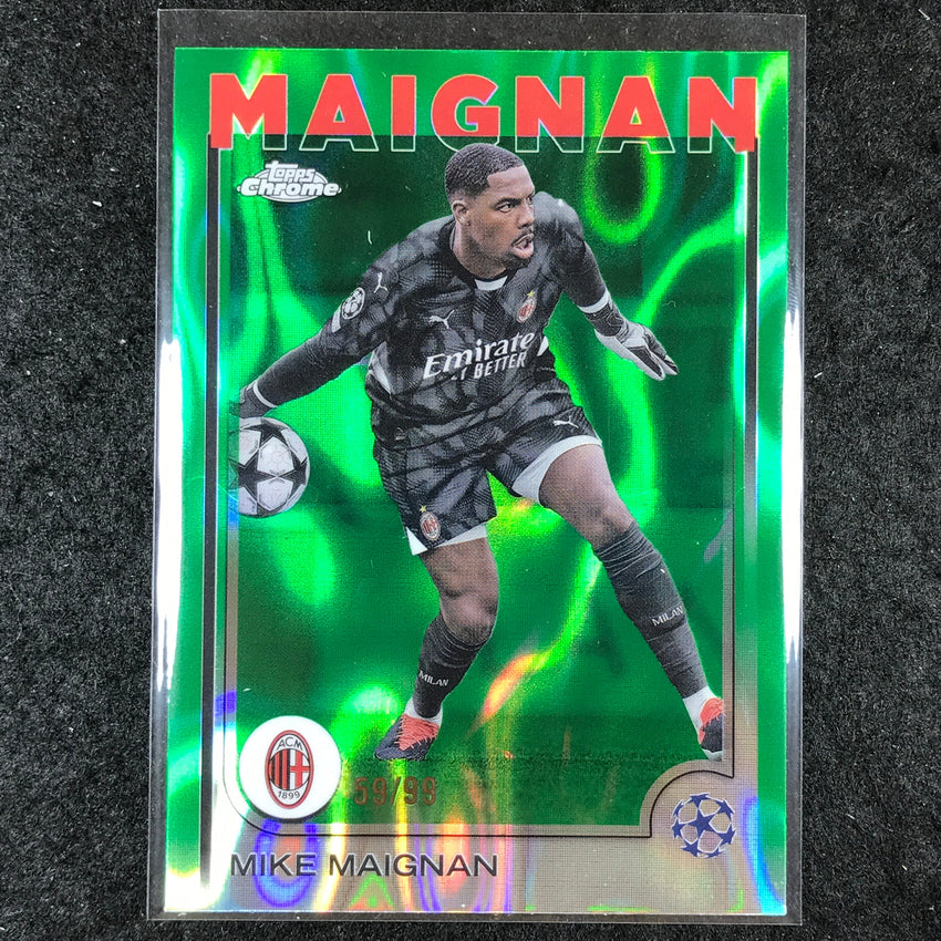 2024-25 Topps Chrome UEFA Club Comp MIKE MAIGNAN Base Green Lava 59/99 #198