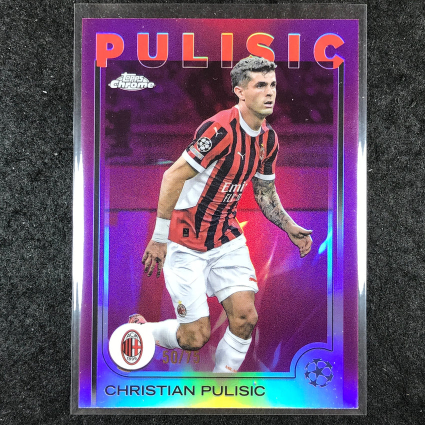 2024-25 Topps Chrome UEFA Club Comp CHRISTIAN PULISIC Base Magenta 50/75 #76