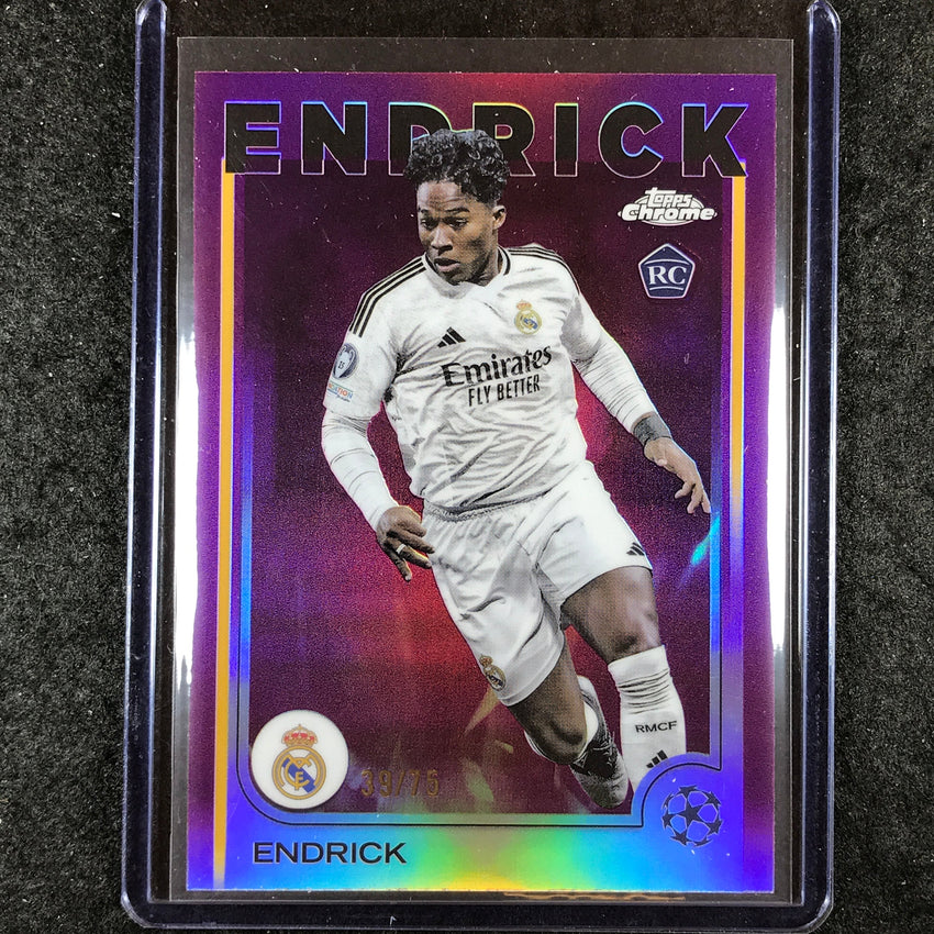 2024-25 Topps Chrome UEFA Club Comp ENDRICK Rookie Base Magenta 39/75 #100