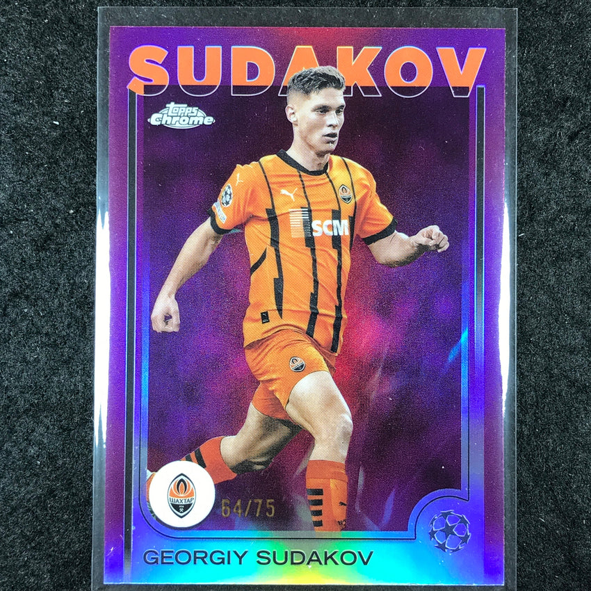 2024-25 Topps Chrome UEFA Club Comp GEORGIY SUDAKOV Base Magenta 64/75 #119