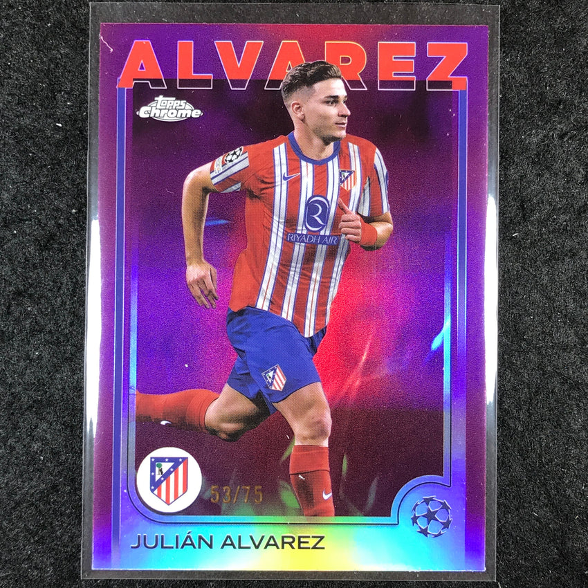 2024-25 Topps Chrome UEFA Club Comp JULIAN ALVAREZ Base Magenta 53/75 #171