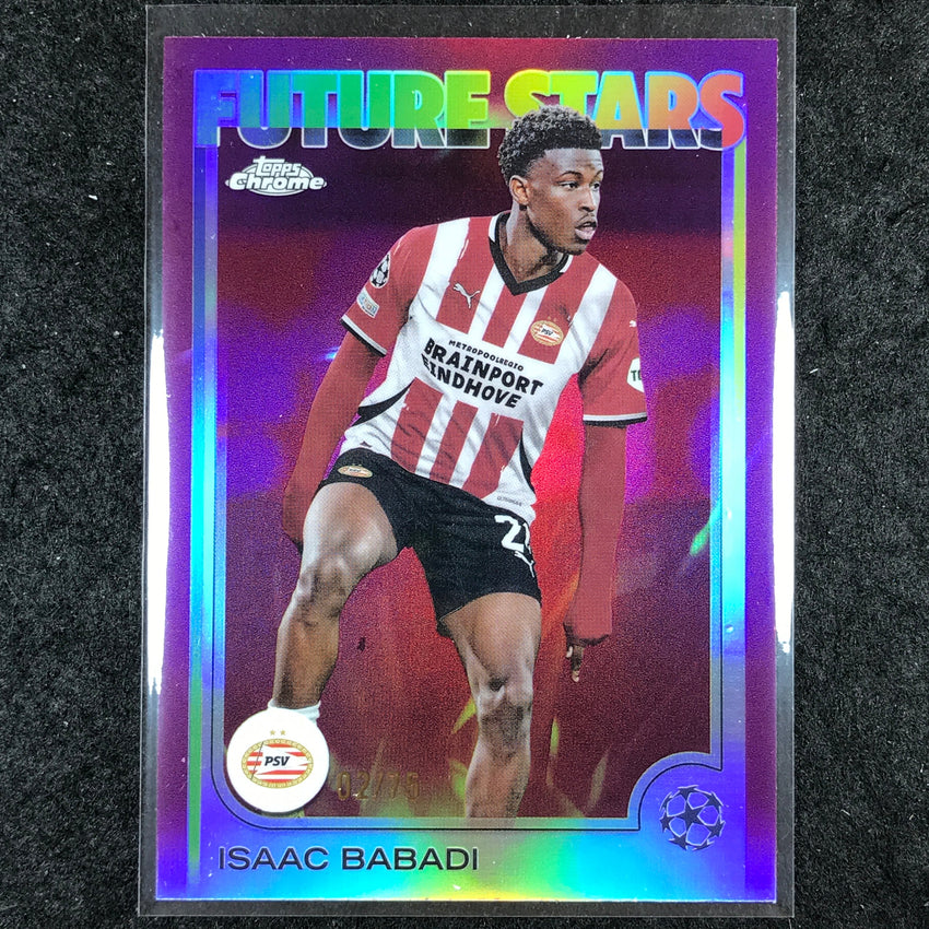 2024-25 Topps Chrome UEFA Club Comp ISAAC BABADI Future Stars Magenta 2/75 #194