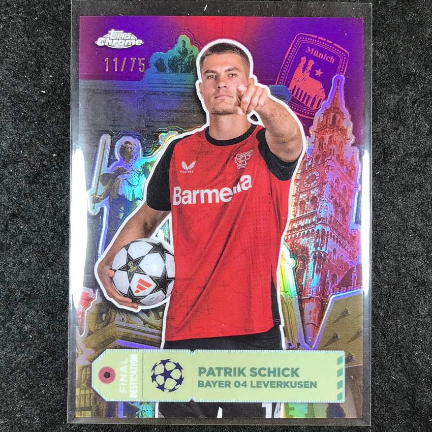 2024-25 Topps Chrome UEFA Club Comp PATRIK SCHICK Destination Magenta 11/75 #18