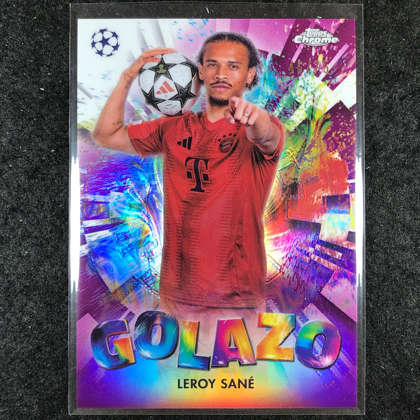 2024-25 Topps Chrome UEFA Club Comp LEROY SANE Golazo Magenta 46/75 #16