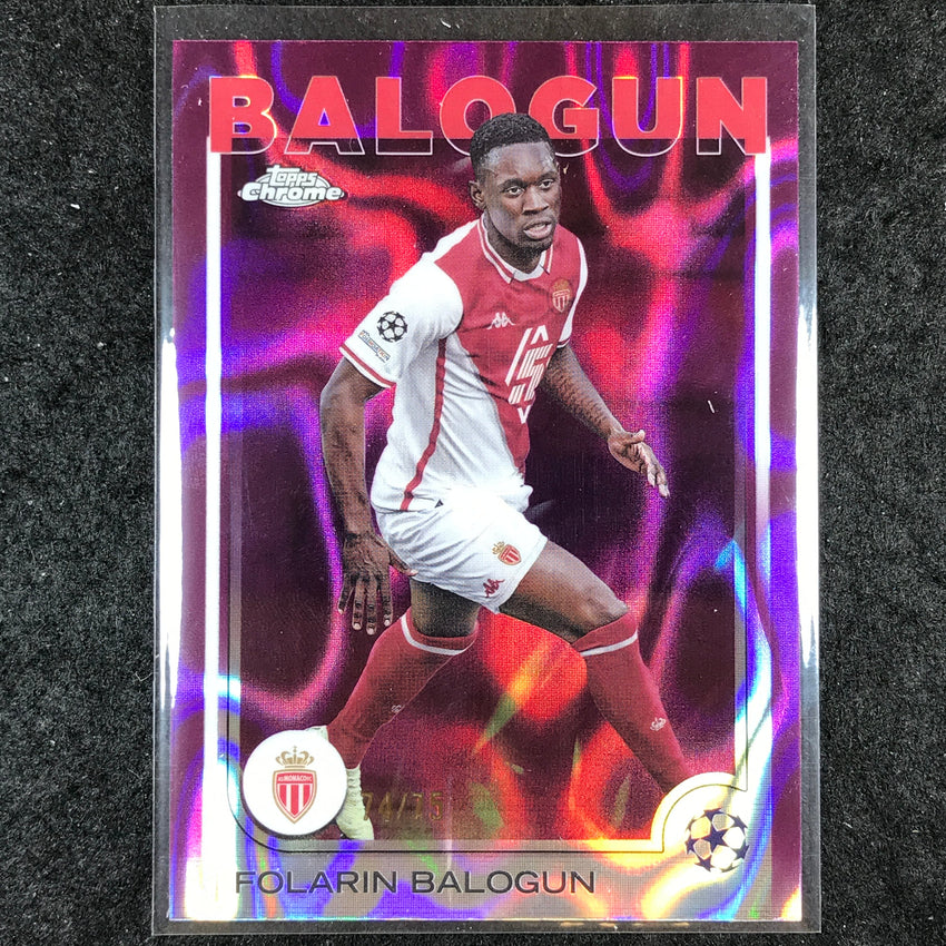 2024-25 Topps Chrome UEFA Club Comp FOLARIN BALOGUN Base Magenta Lava 74/75 #21