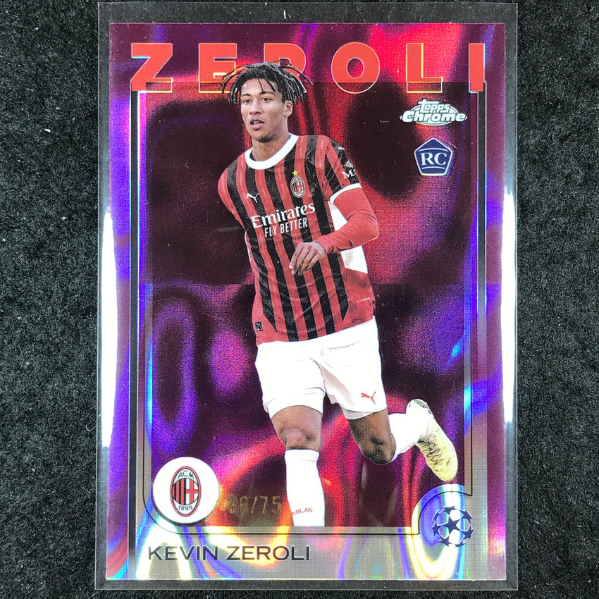 2024-25 Topps Chrome UEFA Club Comp KEVIN ZEROLI Rookie Magenta Lava 36/75 #34