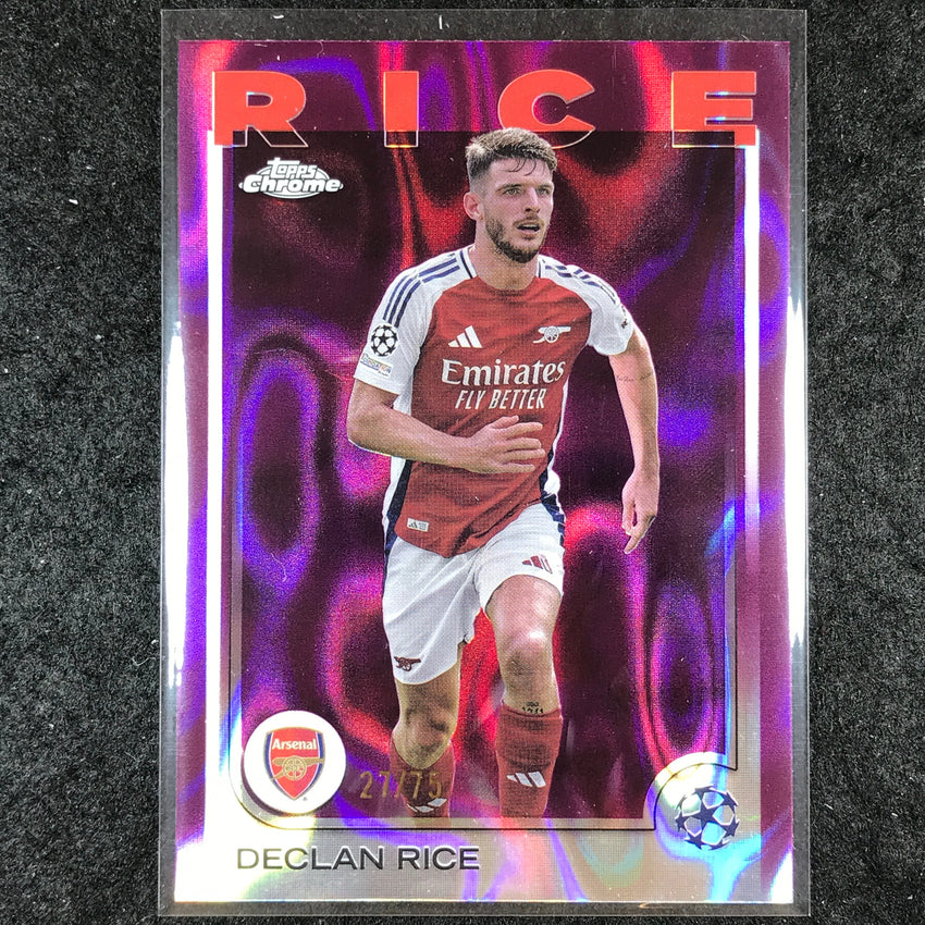 2024-25 Topps Chrome UEFA Club Comp DECLAN RICE Base Magenta Lava 27/75 #53