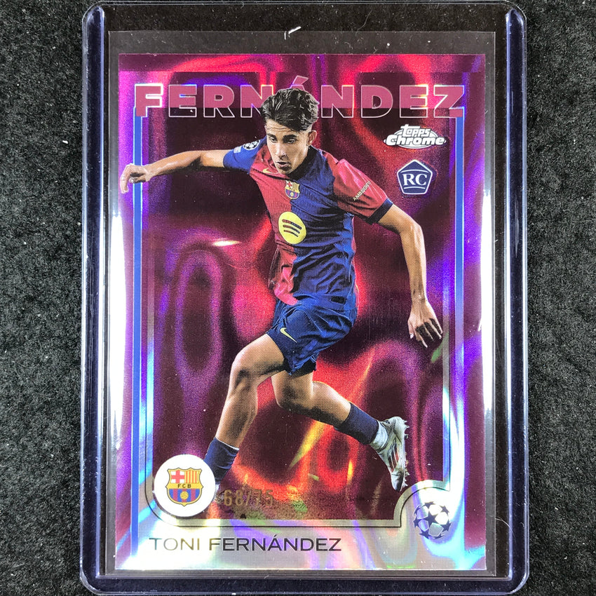 2024-25 Topps Chrome UEFA Club Comp TONI FERNANDEZ Rookie Magenta Lava 68/75 #85