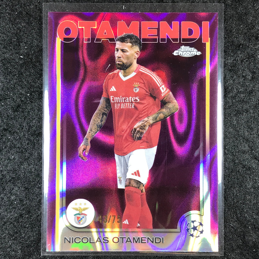 2024-25 Topps Chrome UEFA Club Comp NICOLAS OTAMENDI Base Magenta Lava 43/75 #86